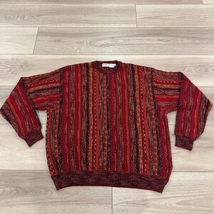 Norm Thompson Sweater Mens XL 3D Knit Crewneck Textured Cosby Y2K FLAWS